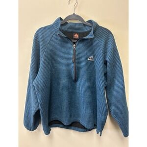 Rare Vintage NIKE ACG Spell Out Half Zip  Fleece Sweatshirt 90s Blue M Medium